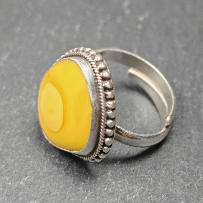 Tibetan Silver Ring - Tibetan Buddhist art, view 6
