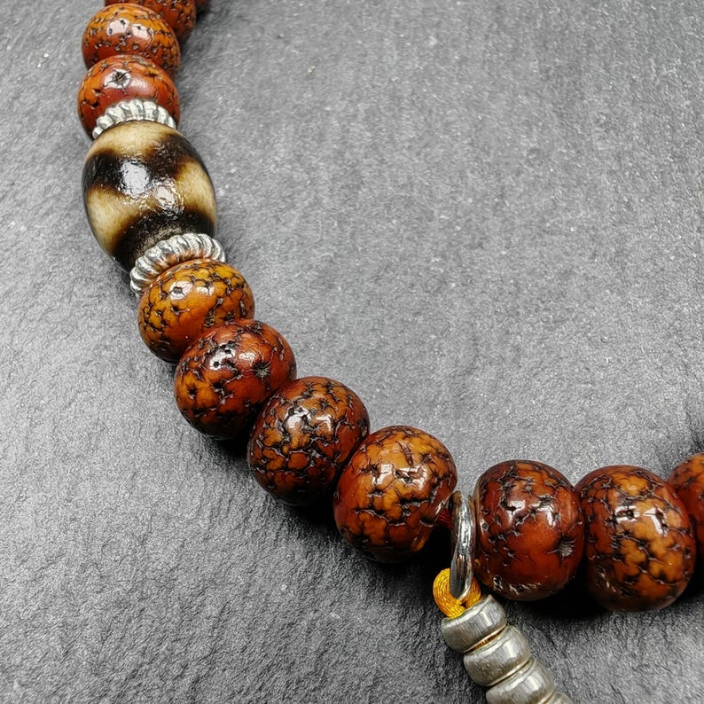 10mm Old Lotus Seed Beads Wrist Mala