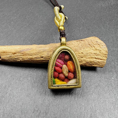 Handmade Gau Ghau Shrine, Mini Altar Amulet Pendant - Tibetan Buddhist amulet, detailed view