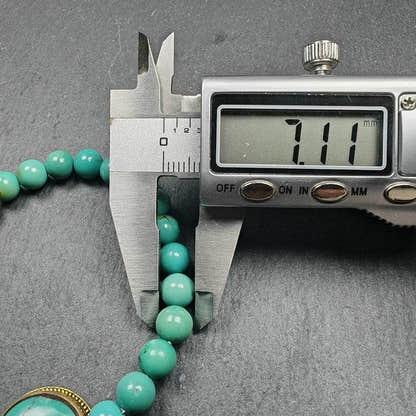 7mm TURQUOISE Gemstones TIBETAN BRACELET - Tibetan Buddhist art, view 9
