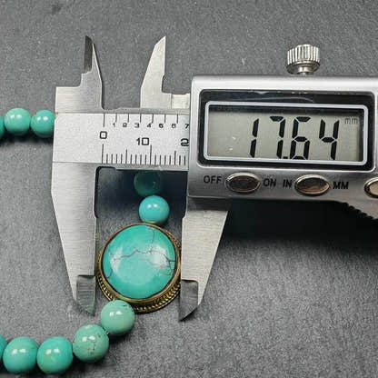7mm TURQUOISE Gemstones TIBETAN BRACELET - Tibetan Buddhist art, size reference