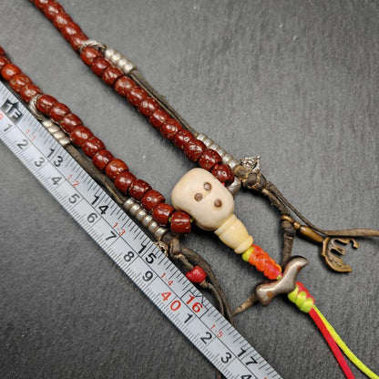 Old 8mm 108 Prayer Beads,with Unique Mix of Treasures