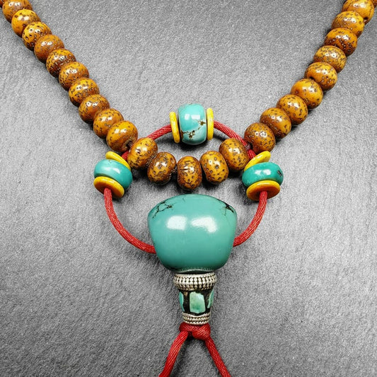 Tibetan Turquoise Guru Bead + Spacer Beads Set