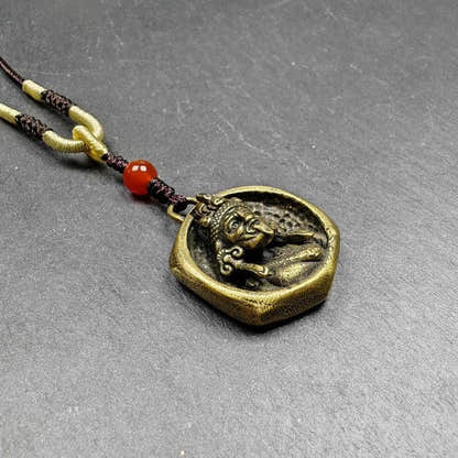 Double Faced Drashi Lhamo Amulet,Zashi Lhamo Pendant - Tibetan Buddhist amulet, view 8