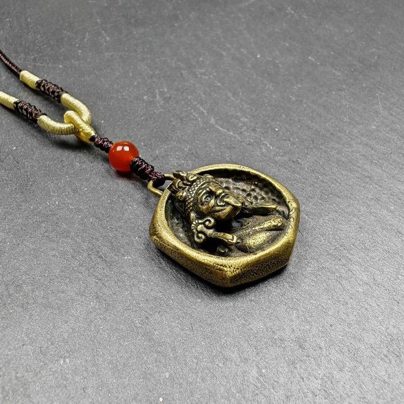 Double Faced Drashi Lhamo Amulet,Zashi Lhamo Pendant - Tibetan Buddhist amulet, view 8