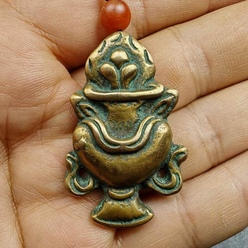 Lima Brass Amulet,Treasure Vase Badge - Gandhanra-ART