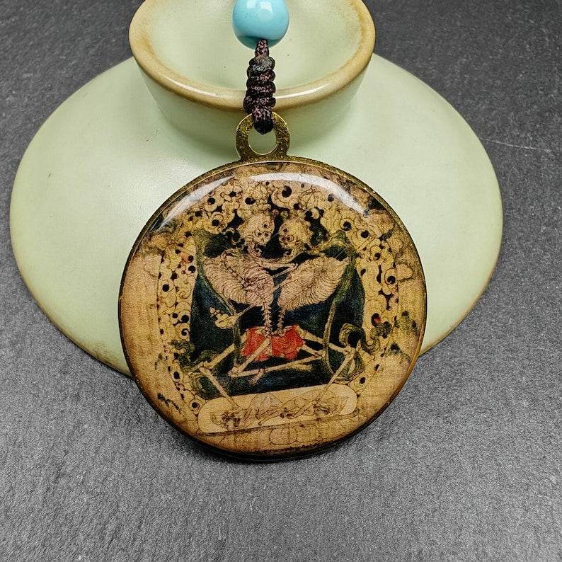Double Sided Citipati Skull Pendant - Gandhanra-ART
