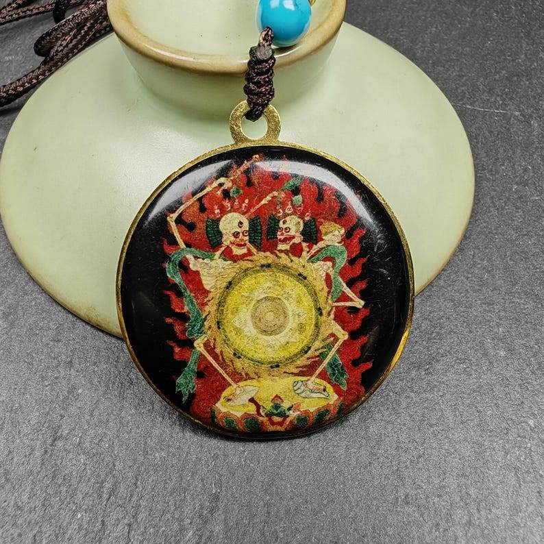 Double Sided Citipati Skull Pendant - Gandhanra-ART