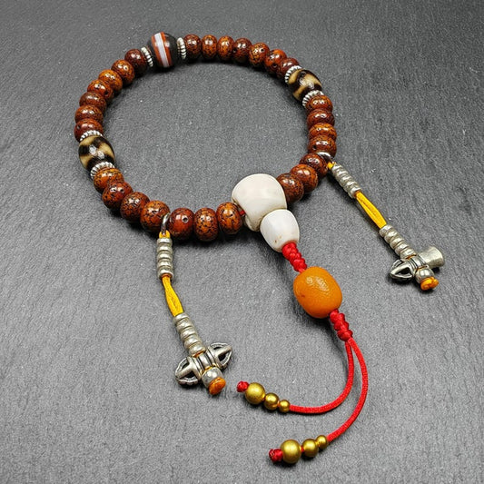 10mm Old Lotus Seed Beads Wrist Mala