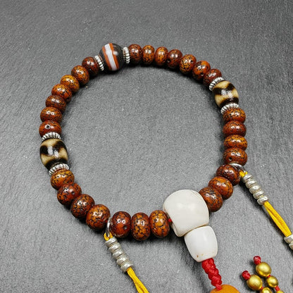 10mm Old Lotus Seed Beads Wrist Mala