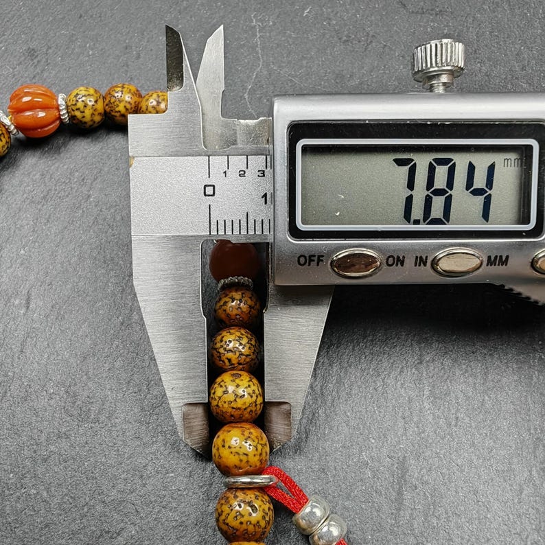 Gandhanra Authentic Tibetan Handhold Wrist Mala - 7.7mm Old Lotus Seed Beads Bracelet - Portable Buddhist Prayer Beads for Meditation