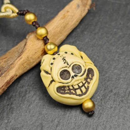 Tibetan Amulet,Citipati Skull Pendant,Made of Celluloid - Tibetan Buddhist amulet, view 6
