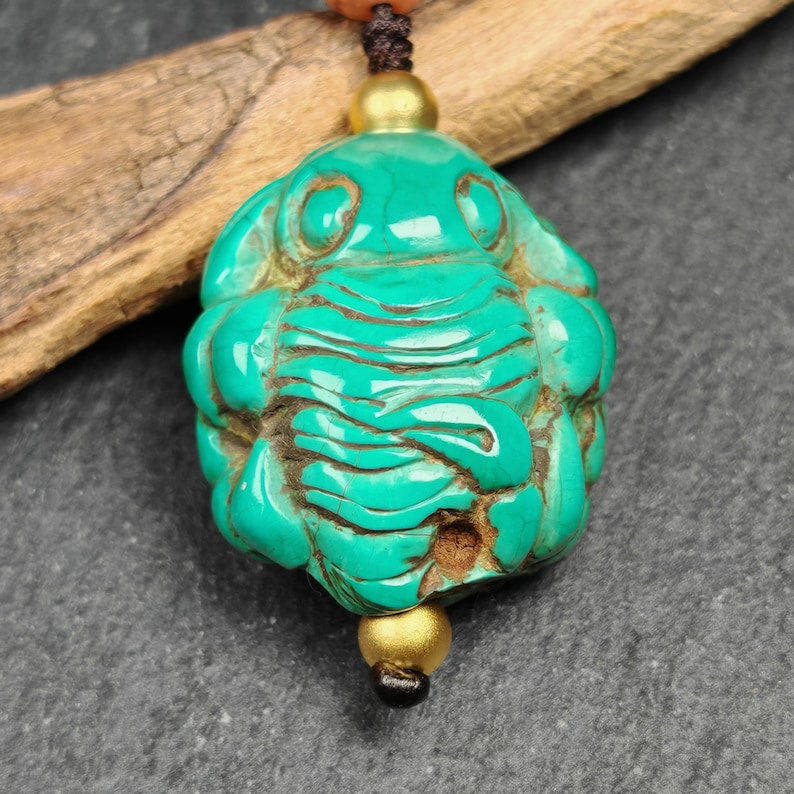 Old Turquoise Tibetan Scorpion Amulet, 27 - Tibetan Buddhist amulet, view 6