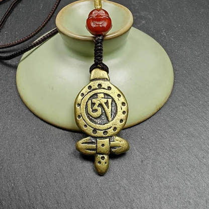 Tibetan Buddhism Amulet - Vajra Pendant with OM Symbol - Tibetan Buddhist amulet, view 7