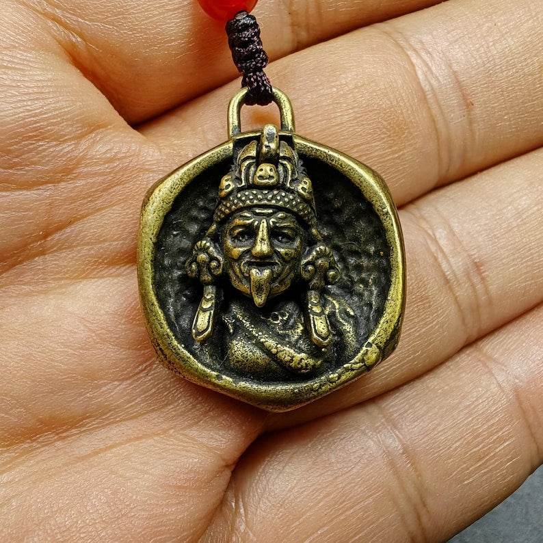 Double Faced Drashi Lhamo Amulet,Zashi Lhamo Pendant - Tibetan Buddhist amulet, view 7