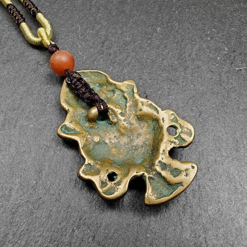 Lima Brass Amulet,Treasure Vase Badge - Tibetan Buddhist amulet, view 4