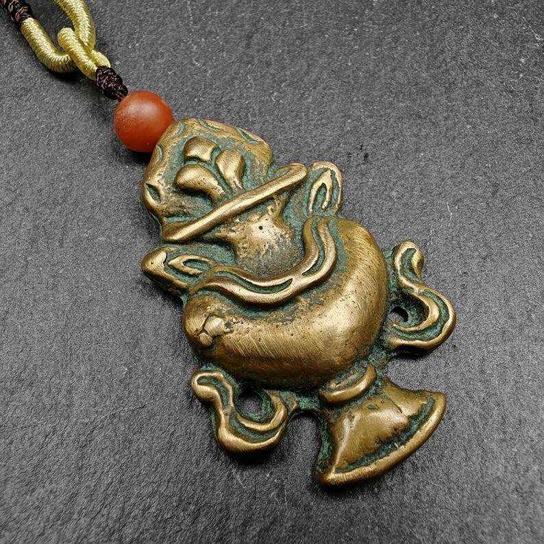 Lima Brass Amulet,Treasure Vase Badge - Gandhanra-ART