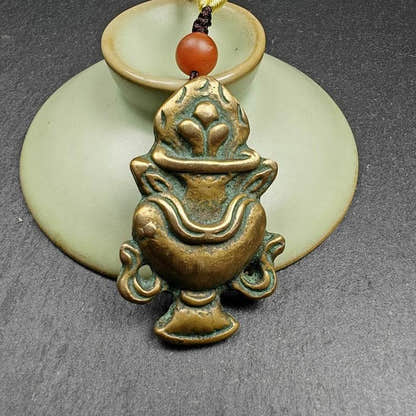 Lima Brass Amulet,Treasure Vase Badge - Tibetan Buddhist amulet, view 5