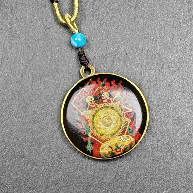 Double Sided Citipati Skull Pendant - Gandhanra-ART