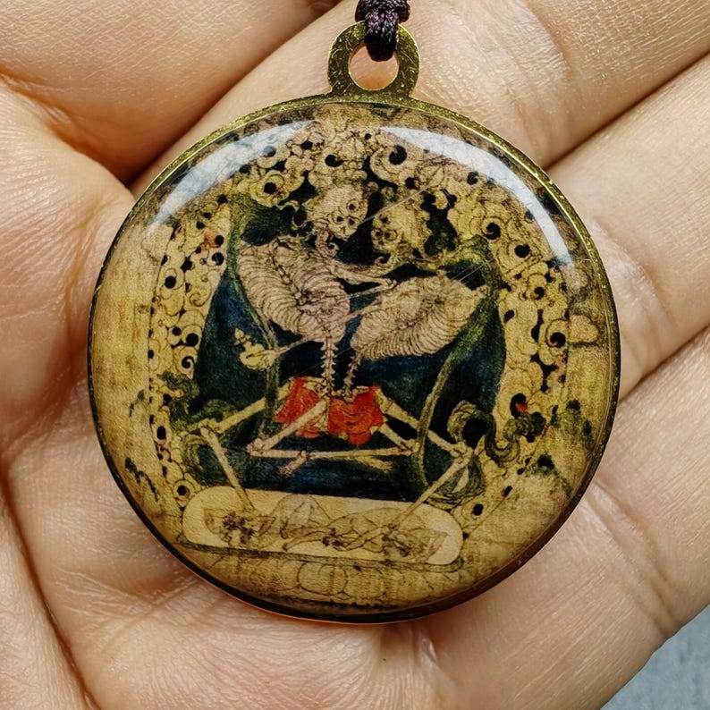 Double Sided Citipati Skull Pendant - Gandhanra-ART