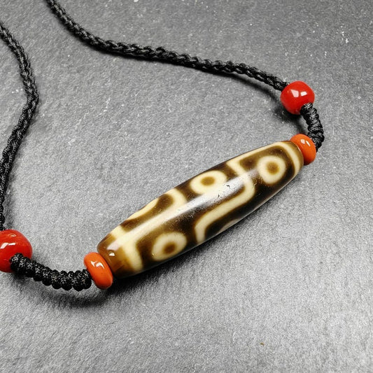 9 Eyes Dzi Bead Necklace | 40*10mm