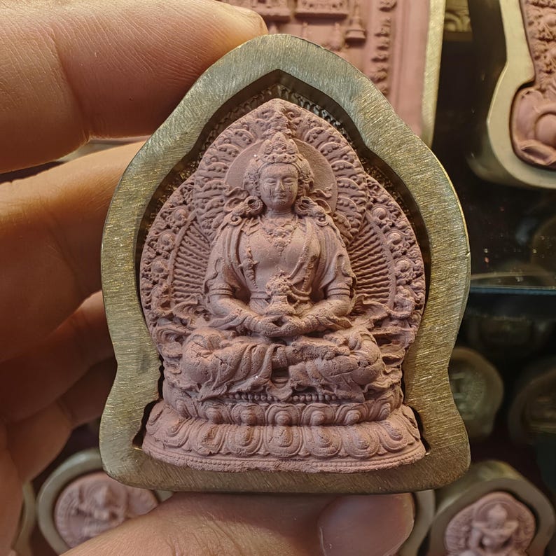 Amitayus Tsa Tsa Mold - Tibetan tsa tsa mold, front view