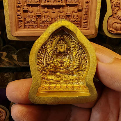 Amitayus Tsa Tsa Mold - Tibetan tsa tsa mold, detailed view