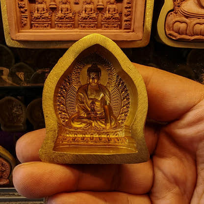 Akshobhya Tsa Tsa Mold - Tibetan tsa tsa mold, detailed view