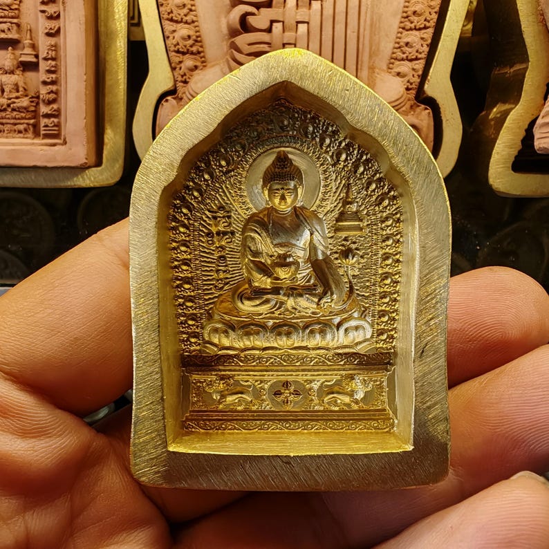 Bhaishajyaguru Enthroned Tsa Tsa Mold Tibetan Medicine Buddha Statue Mould 5cm - Tibetan tsa tsa mold, detailed view