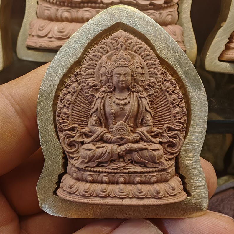 Vairocana Buddha Tsa Tsa Mold - Tibetan tsa tsa mold, front view