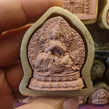 Lion Manjusri Tsa Tsa Mold - Tibetan tsa tsa mold, front view