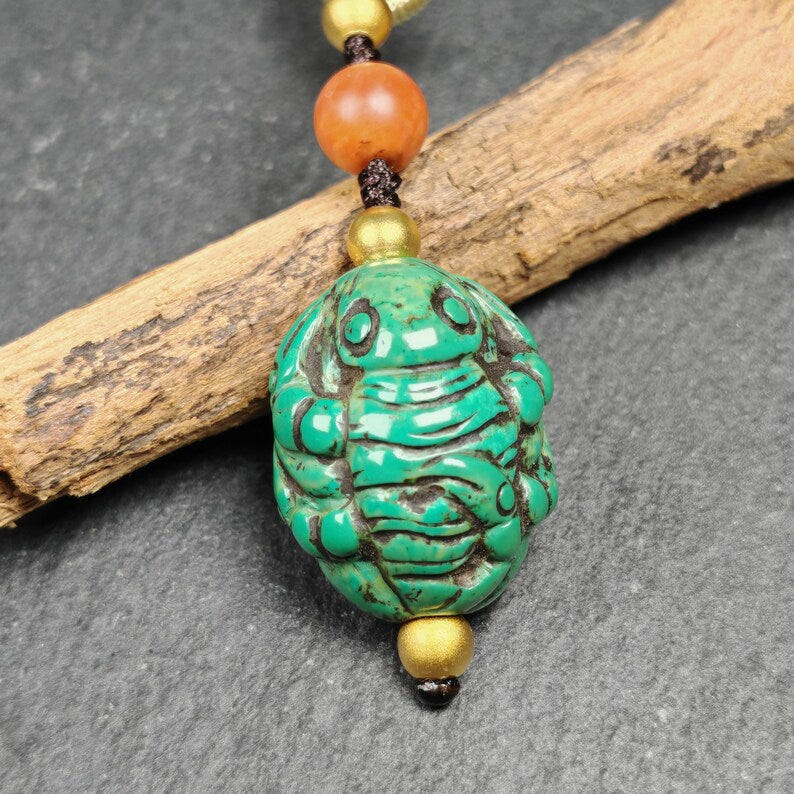 Old Turquoise Tibetan Scorpion Amulet, 23 - Tibetan Buddhist amulet, view 6