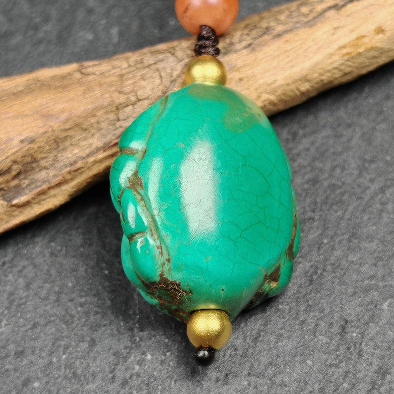 Old Turquoise Tibetan Scorpion Amulet, 27 - Tibetan Buddhist amulet, view 7
