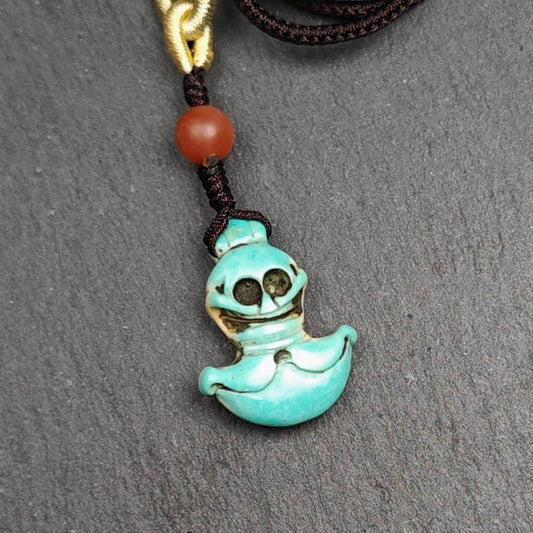 Old Turquoise Tibetan Kartika Amulet, Knife of the Dakinis,25×19mm