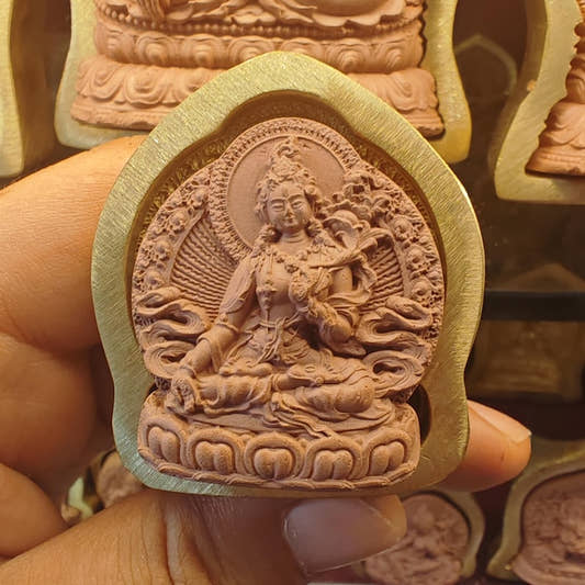White Tara Tsa Tsa Mold - Tibetan tsa tsa mold, front view