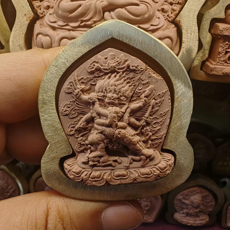 The Dorje Phurba - Vajrakilaya Tsa Tsa Mold - Tibetan tsa tsa mold, front view