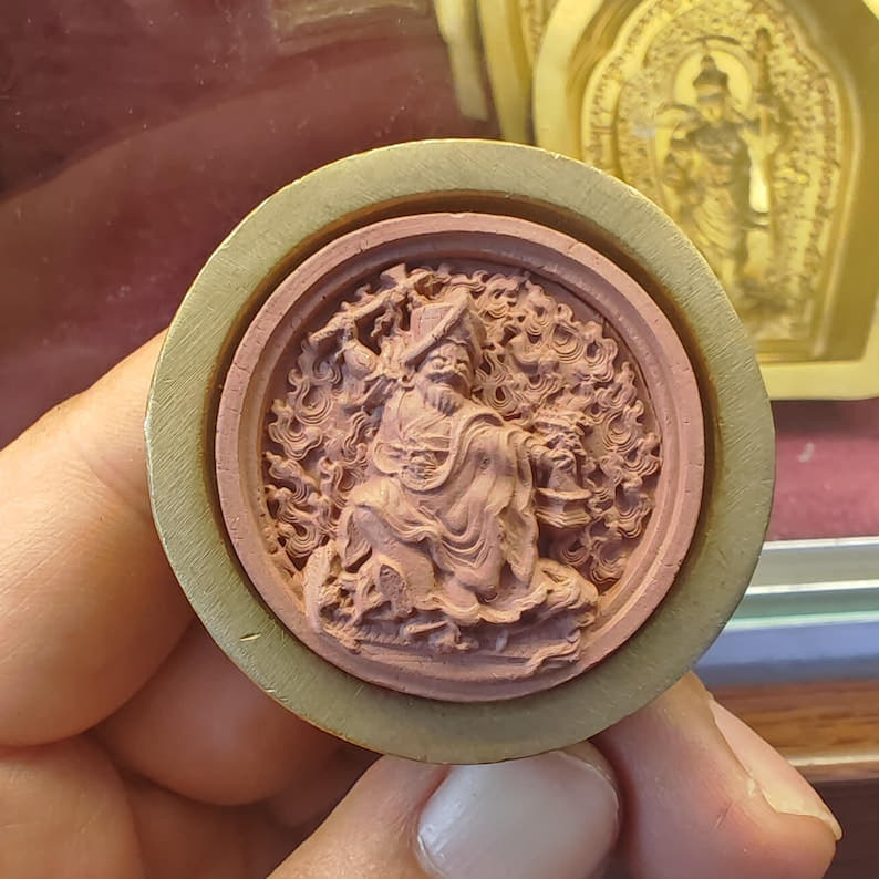 The 32nd Sakya Trizin - Ratna Vajra Rinpoche Tsa Tsa Mold - Tibetan tsa tsa mold, front view
