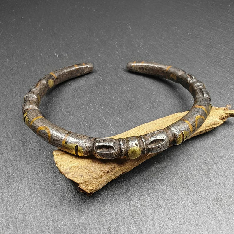 Tibetan Vajra Bangle,Cold Iron Cuff Bracelet - Tibetan Buddhist vajra, view 7