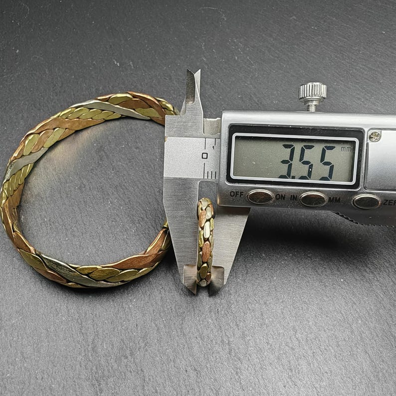 Tibetan Jewelry, Cuff Bracelet + Ring,Made of Bronze,Copper,Brass - Tibetan Buddhist art, size reference