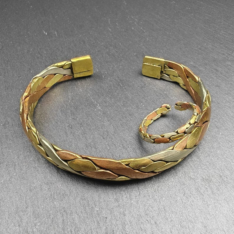 Tibetan Jewelry, Cuff Bracelet + Ring,Made of Bronze,Copper,Brass - Tibetan Buddhist art, view 6