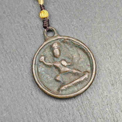 Handmade Thokcha Vajrapani Amulet Badge - Tibetan Buddhist amulet, detailed view