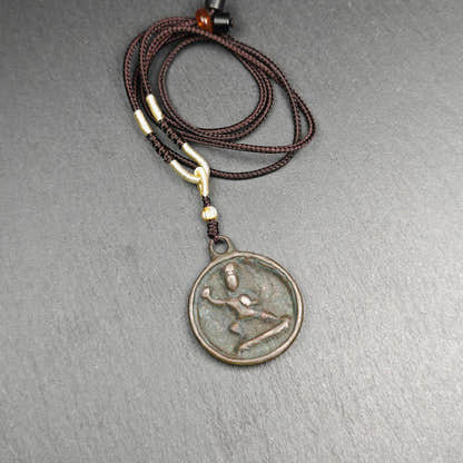 Handmade Thokcha Vajrapani Amulet Badge - Tibetan Buddhist amulet, front view
