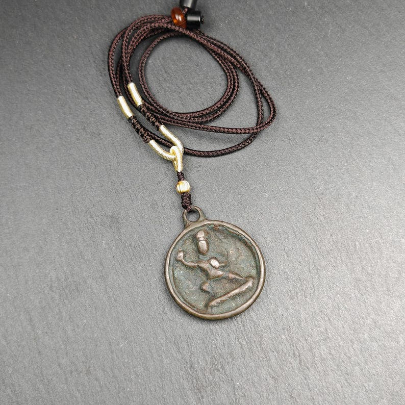 Handmade Thokcha Vajrapani Amulet Badge - Tibetan Buddhist amulet, front view