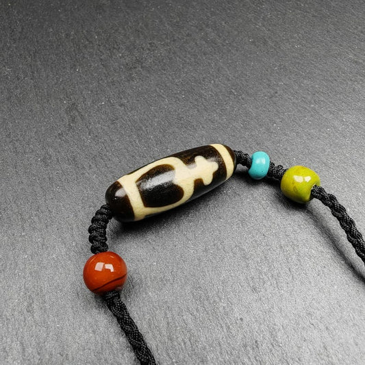 Tibetan Longevity Treasure Vase Dzi Bead Necklace,28*11 mm