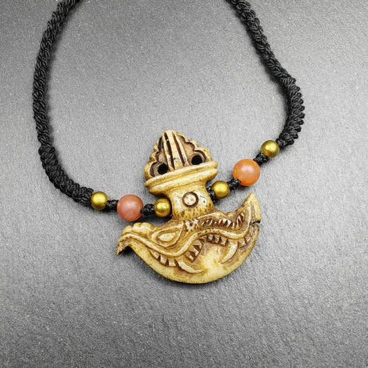 Tibetan Kapala Amulet - Tibetan Buddhist amulet, front view