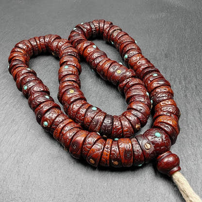 Old 108 Bodhi Seed Beads Mala,Hand Hold 16mm Prayer Beads - Tibetan Buddhist mala beads, view 4