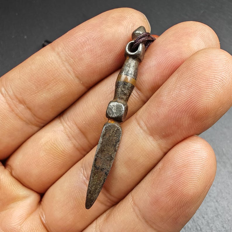 Old Tibetan Phurba Amulet,Kila - Dorje Phurba,40 Years Old - Tibetan Buddhist amulet, view 8