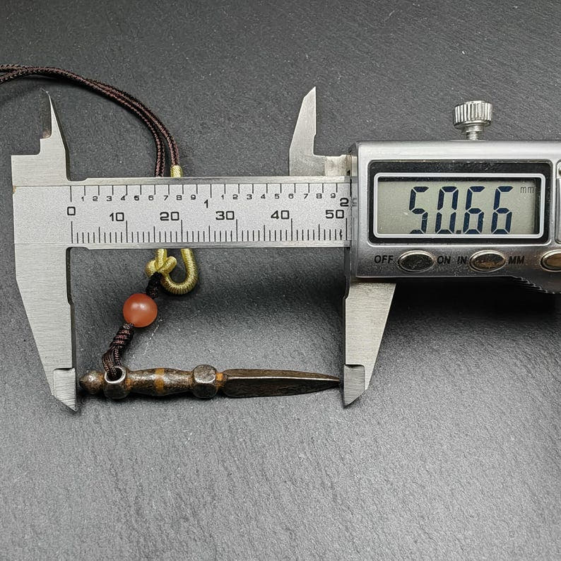 Old Tibetan Phurba Amulet,Kila - Dorje Phurba,40 Years Old - Tibetan Buddhist amulet, size reference