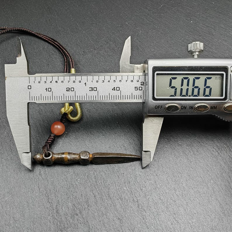 Old Tibetan Phurba Amulet,Kila - Dorje Phurba,40 Years Old - Tibetan Buddhist amulet, size reference