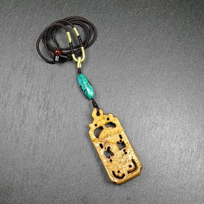 Kapala Amulet - Dorje Phurba Vajrakilaya - Tibetan Buddhist amulet, close-up detail